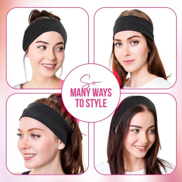 Cotton Blend Headbands for Women 10 Pack Non-Slip Stretch Workout Hair main image 6